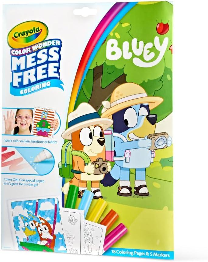 imageCrayola Bluey Color Wonder Coloring Set 18 Bluey Coloring Pages Mess Free Coloring for Toddlers Bluey Toys Holiday Gifts for Kids Stocking Stuffer