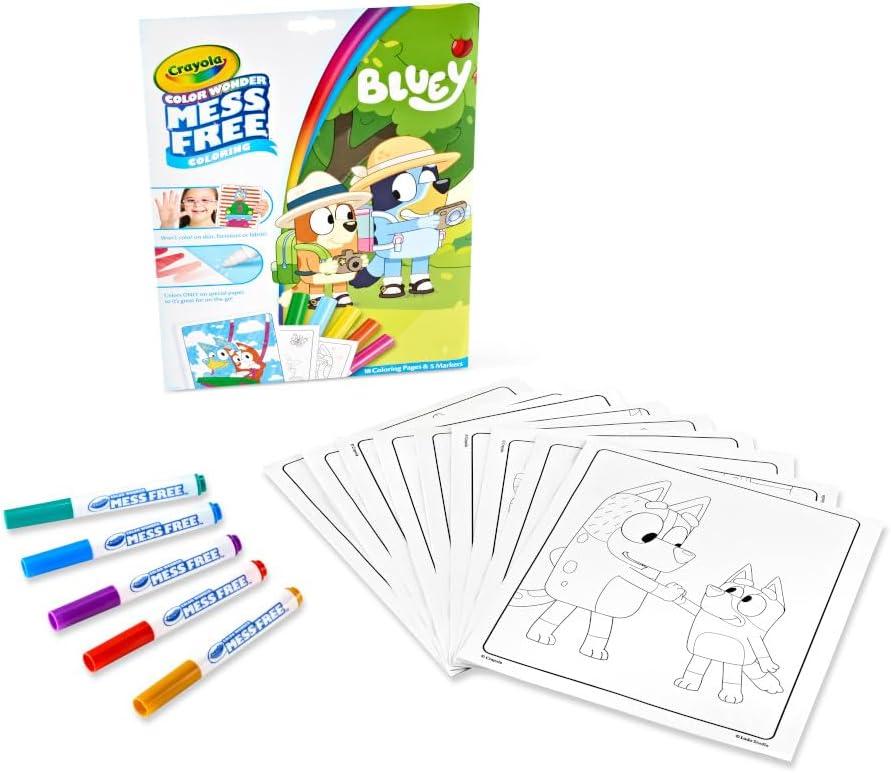 imageCrayola Bluey Color Wonder Coloring Set 18 Bluey Coloring Pages Mess Free Coloring for Toddlers Bluey Toys Holiday Gifts for Kids Stocking Stuffer