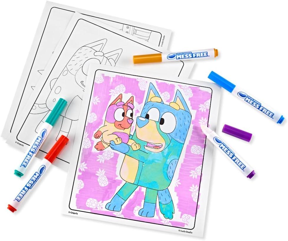 imageCrayola Bluey Color Wonder Coloring Set 18 Bluey Coloring Pages Mess Free Coloring for Toddlers Bluey Toys Holiday Gifts for Kids Stocking Stuffer