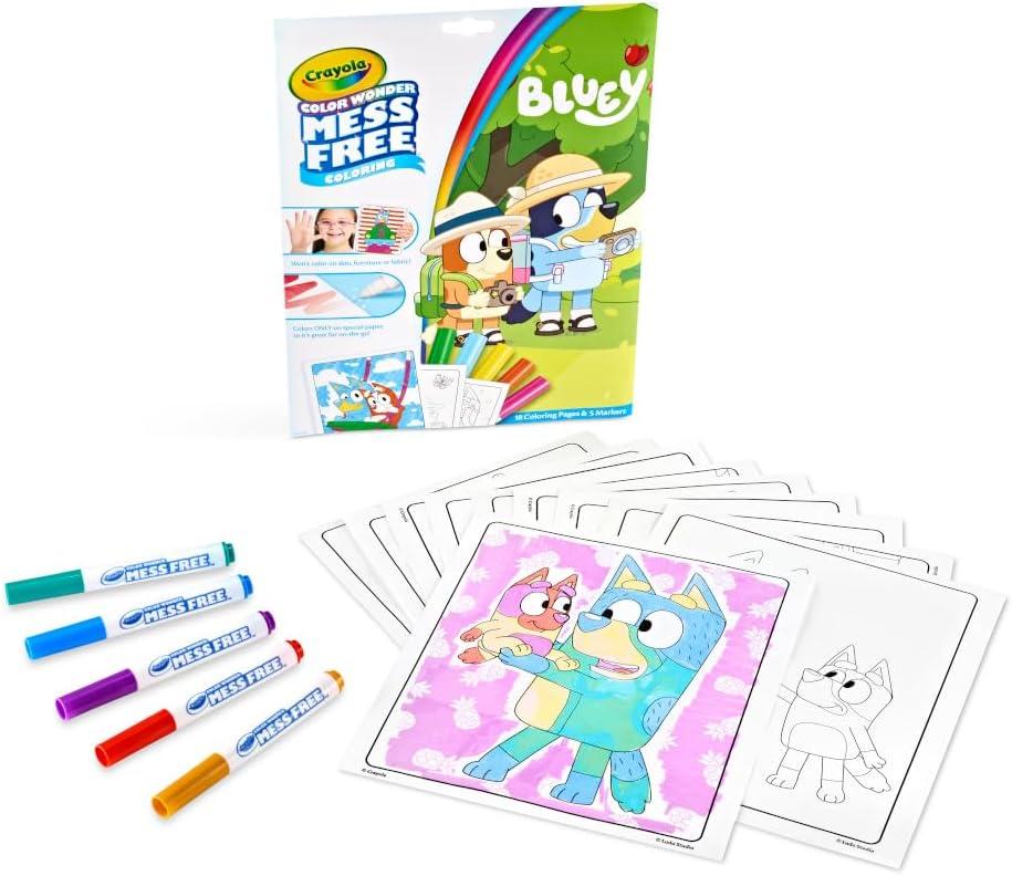 imageCrayola Bluey Color Wonder Coloring Set 18 Bluey Coloring Pages Mess Free Coloring for Toddlers Bluey Toys Holiday Gifts for Kids Stocking Stuffer
