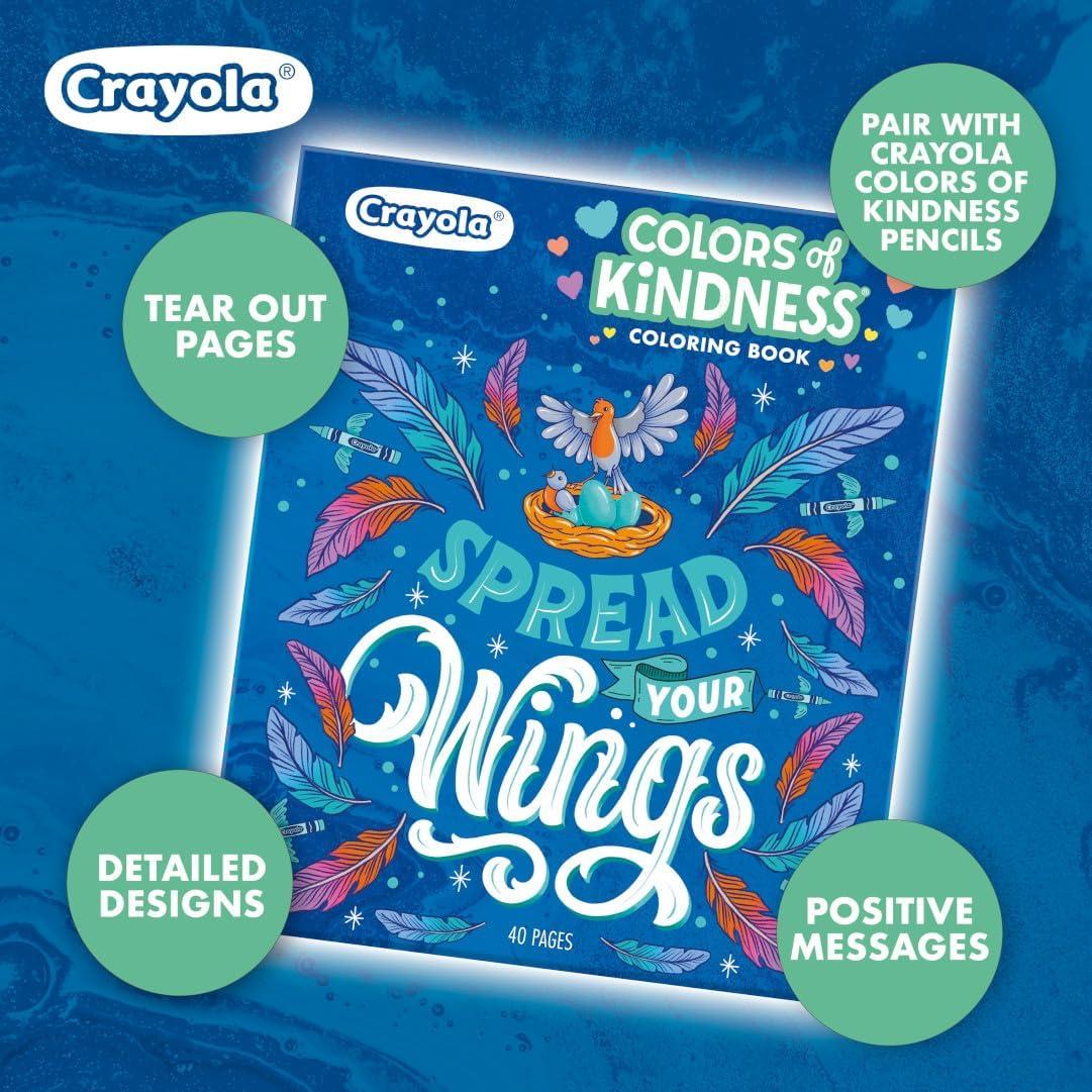 imageCrayola Colors of Kindness Adult Coloring Book 40pgs Adult Coloring Pages Stress Relief Activity Gift for Teens ampamp Adults 9Colors of Kindness