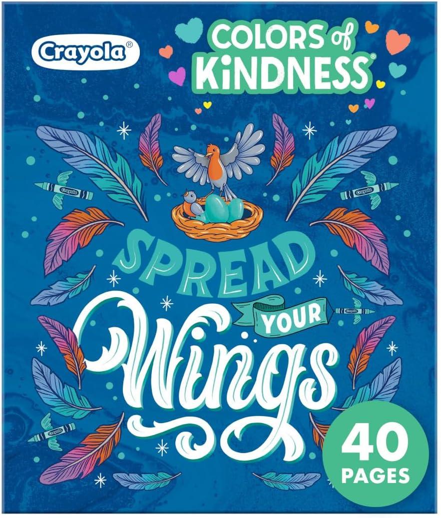 imageCrayola Colors of Kindness Adult Coloring Book 40pgs Adult Coloring Pages Stress Relief Activity Gift for Teens ampamp Adults 9Colors of Kindness