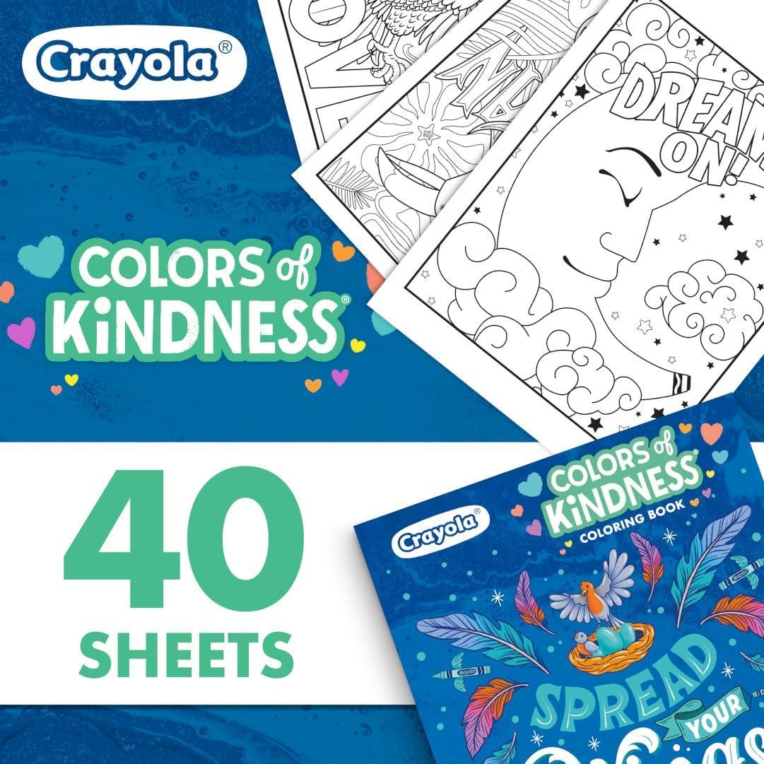 imageCrayola Colors of Kindness Adult Coloring Book 40pgs Adult Coloring Pages Stress Relief Activity Gift for Teens ampamp Adults 9Colors of Kindness