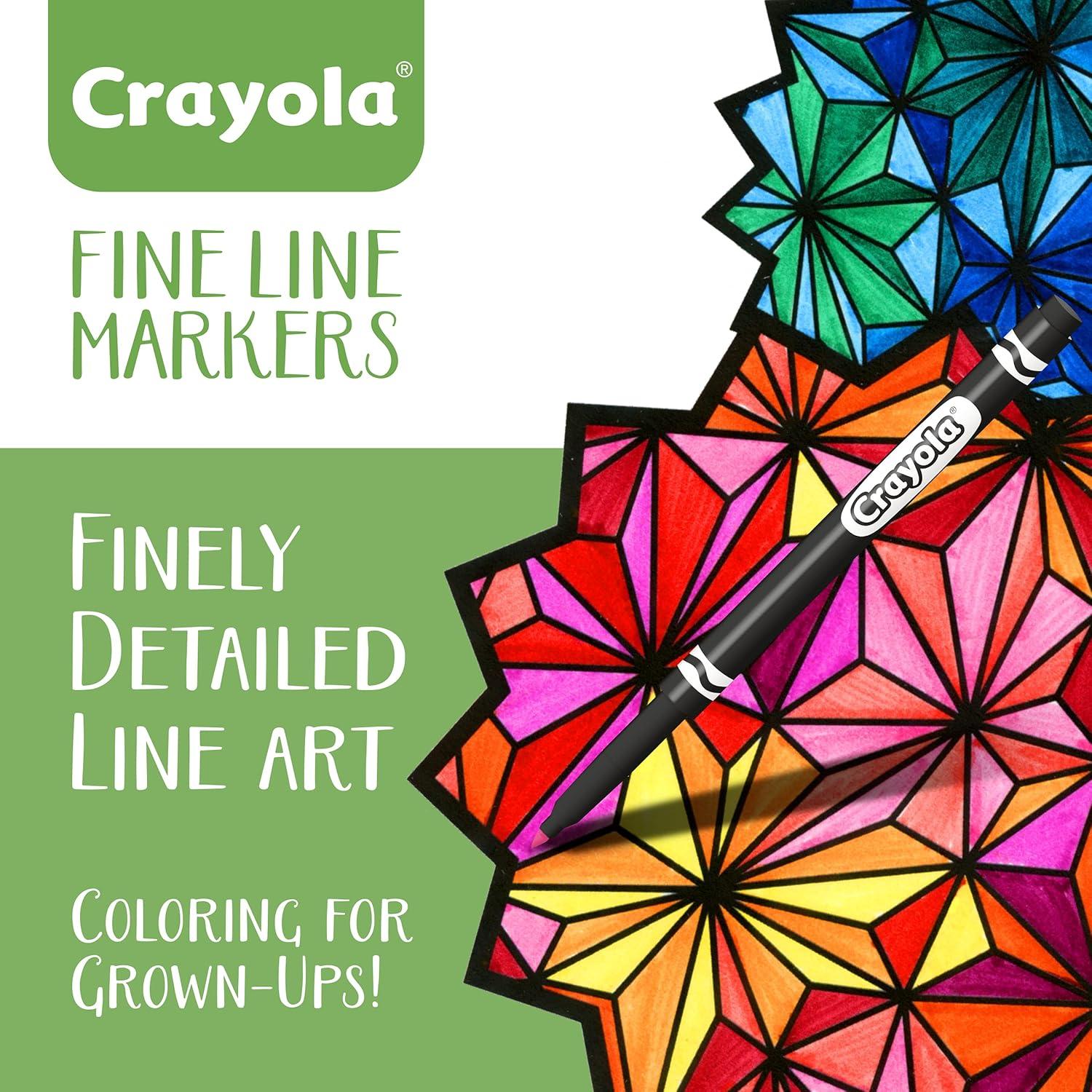 imageCrayola Fine Line Markers For Adults 40 Count Skinny Markers For Adult Coloring Books Thin Markers Gift for Teens Amazon Exclusive