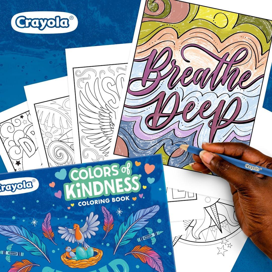 imageCrayola Floral Adult Coloring Book 40pgs Flower Adult Coloring Pages Stress Relief Activity Stocking Stuffer Gift for Teens ampamp Adults 9Colors of Kindness