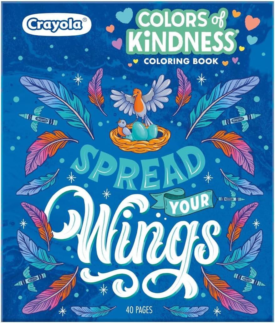 imageCrayola Floral Adult Coloring Book 40pgs Flower Adult Coloring Pages Stress Relief Activity Stocking Stuffer Gift for Teens ampamp Adults 9Colors of Kindness