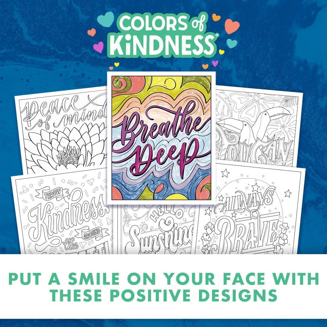 imageCrayola Floral Adult Coloring Book 40pgs Flower Adult Coloring Pages Stress Relief Activity Stocking Stuffer Gift for Teens ampamp Adults 9Colors of Kindness
