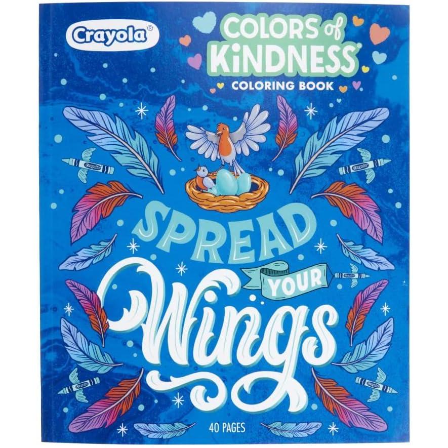imageCrayola Colors of Kindness Adult Coloring Book 40pgs Adult Coloring Pages Stress Relief Activity Gift for Teens ampamp Adults 9Colors of Kindness
