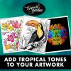 imageCrayola Tropical Garden Adult Coloring Book 40pgs Adult Coloring Pages Stress Relief Activity Gift for Teens ampamp Adults 9Tropical Garden