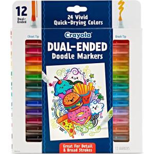 imageCrayola Dual Chisel Tip ampamp Brush Markers 12ct Markers for Adults Art Marker Set Coloring Supplies Gifts for Teens ampamp Adults1 Count Pack of 1