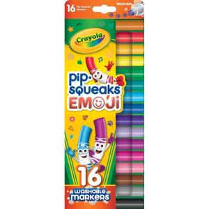 imageCrayola Emoji Pip Squeaks Washable Markers 16ct Toddler Mini Stamper Marker Set Stocking Stuffers Holiday Gift for Boys ampamp Girls