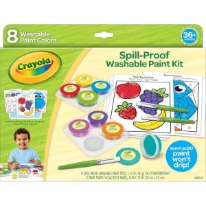 imageCrayola Washable Finger Paint Station Less Mess Finger Paints for Toddlers Sensory Toy Toddler Activity Holiday Gift for ToddlersSpill Proof Paint