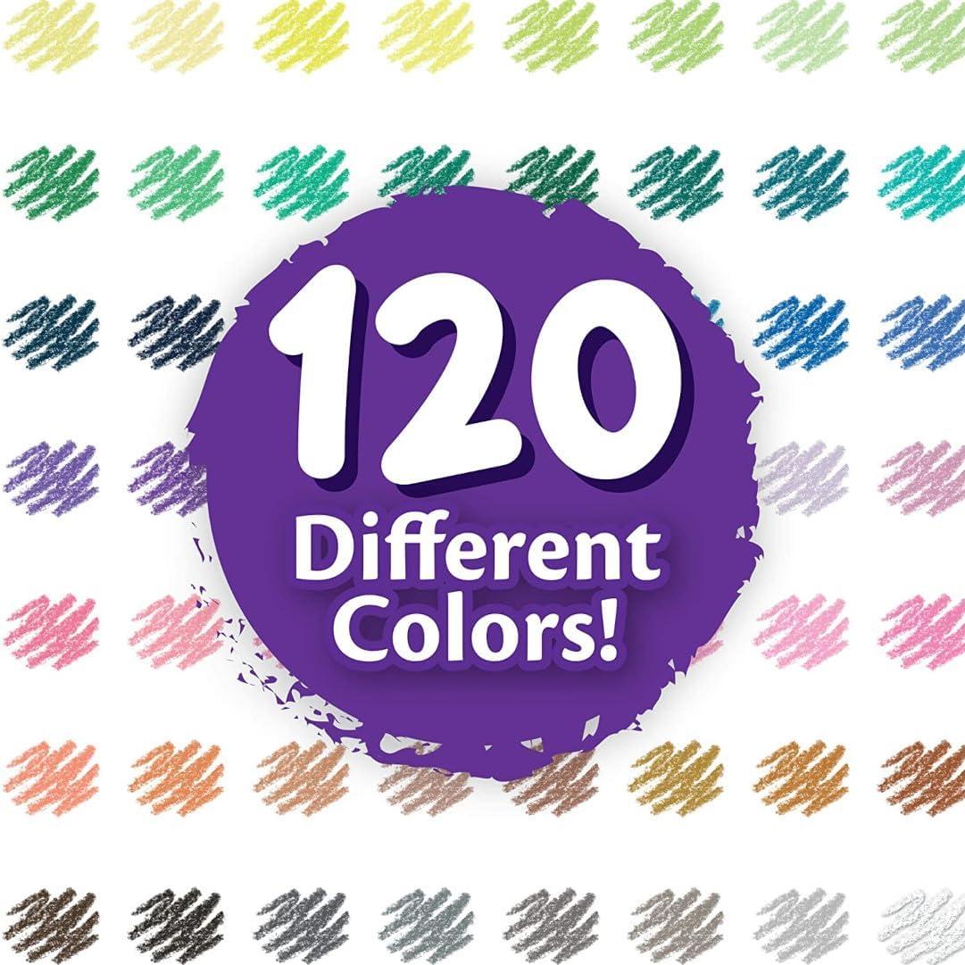 imageCrayola Colored Pencils Set 120ct Coloring Book Pencils Kids Art Supplies Bulk Colored Pencils Presharpened Holiday Gifts Ages 3