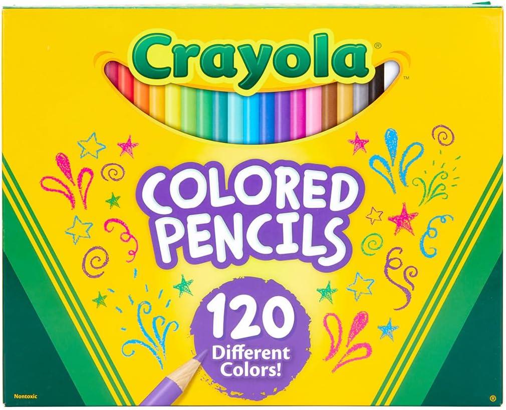 imageCrayola Colored Pencils Set 120ct Coloring Book Pencils Kids Art Supplies Bulk Colored Pencils Presharpened Holiday Gifts Ages 3