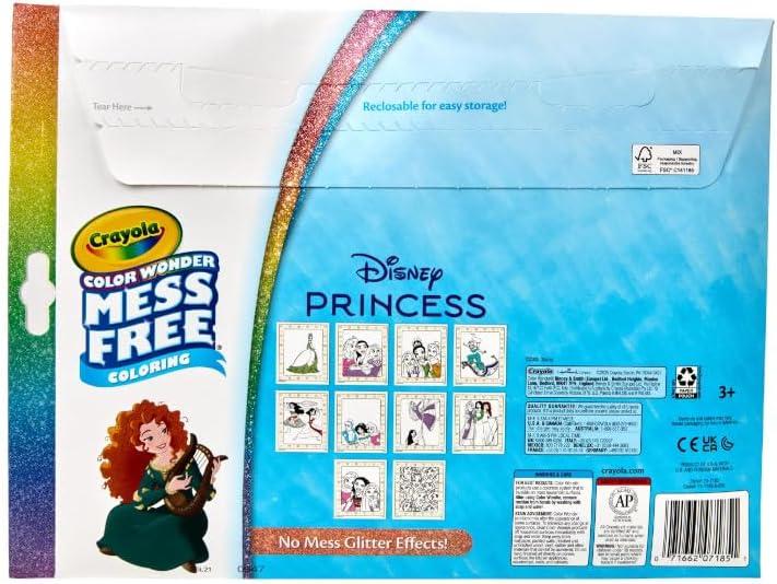 image:imageCrayola Color Wonder Disney Princess Glitter Coloring Pages amp Mess Free Markers Coloring Set Gift for Toddlers 3 amp Up