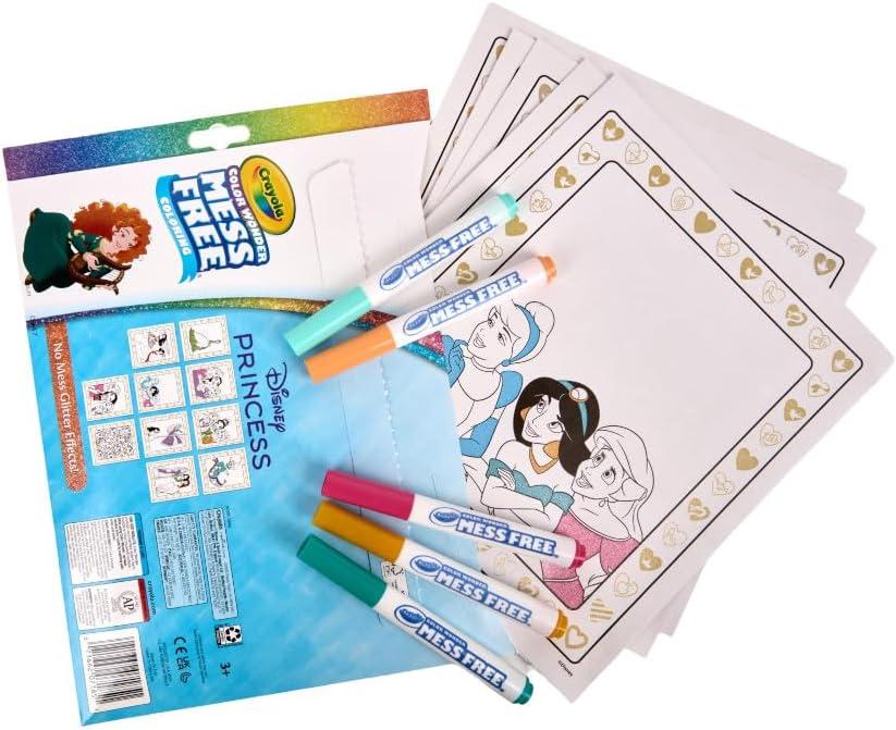 image:imageCrayola Color Wonder Disney Princess Glitter Coloring Pages amp Mess Free Markers Coloring Set Gift for Toddlers 3 amp Up