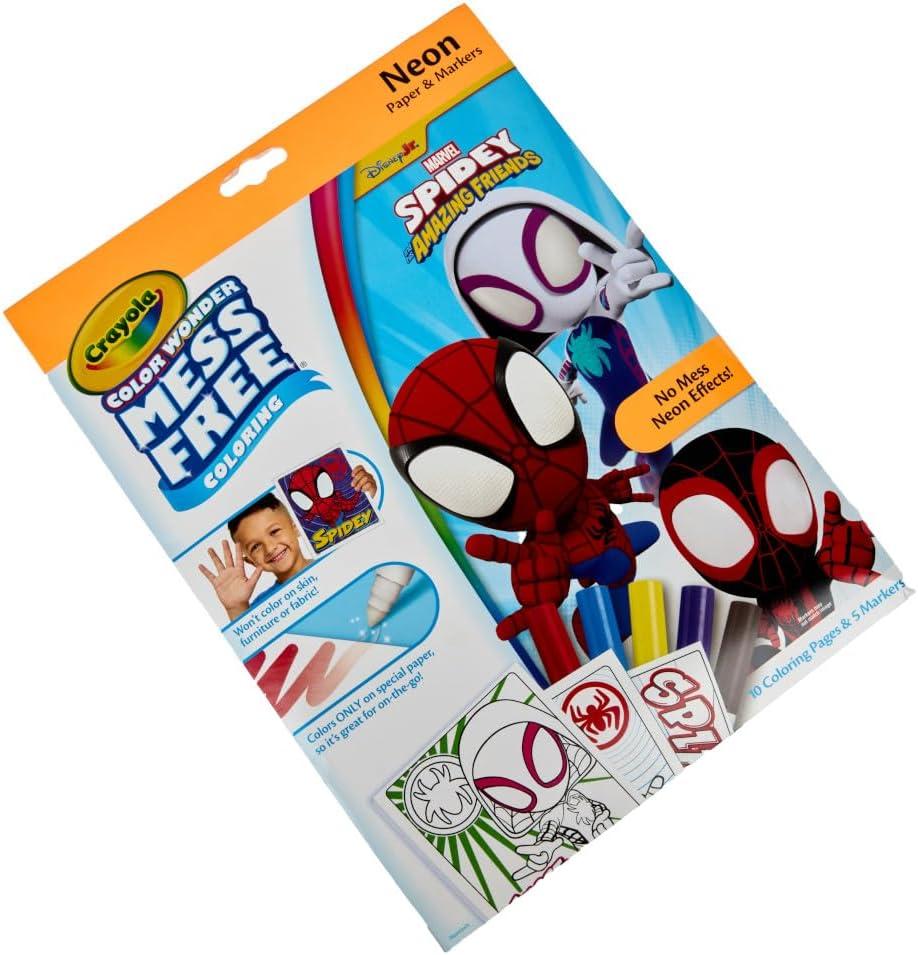 image:imageCrayola Color Wonder Spidey and His Amazing Friends Coloring Kit Neon Art Supplies Mess Free Coloring Set for Toddlers Spiderman Gift for Kids Ages 3Neon Box Set