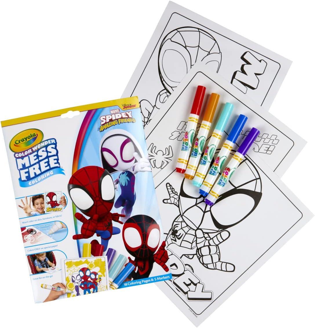 image:imageCrayola Color Wonder Spidey and His Amazing Friends Coloring Kit Neon Art Supplies Mess Free Coloring Set for Toddlers Spiderman Gift for Kids Ages 3Spidey  Friends