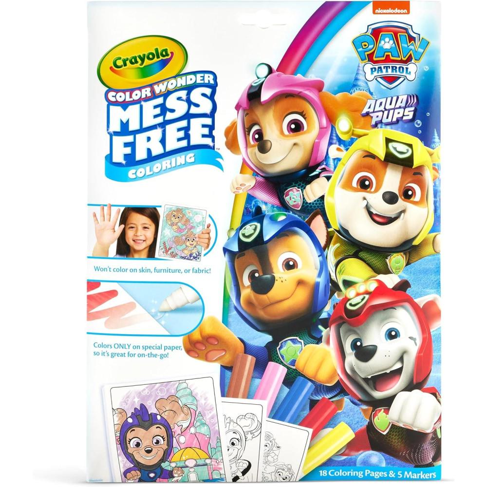 image:imageCrayola PAW Patrol Color Wonder Mess Free Coloring Set Metallic Markers amp Paper PAW Patrol Toys Toddler Coloring Kit Travel Activity Gift for Kids 3Multi