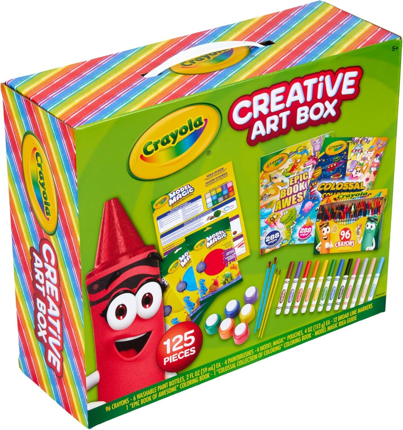 image:imageCrayola Art Set for Kids 125pcs Art Supplies Kit with Giant Coloring Books Washable Paints Markers amp Storage Box Gift for Kids Ages 5 Amazon Exclusive