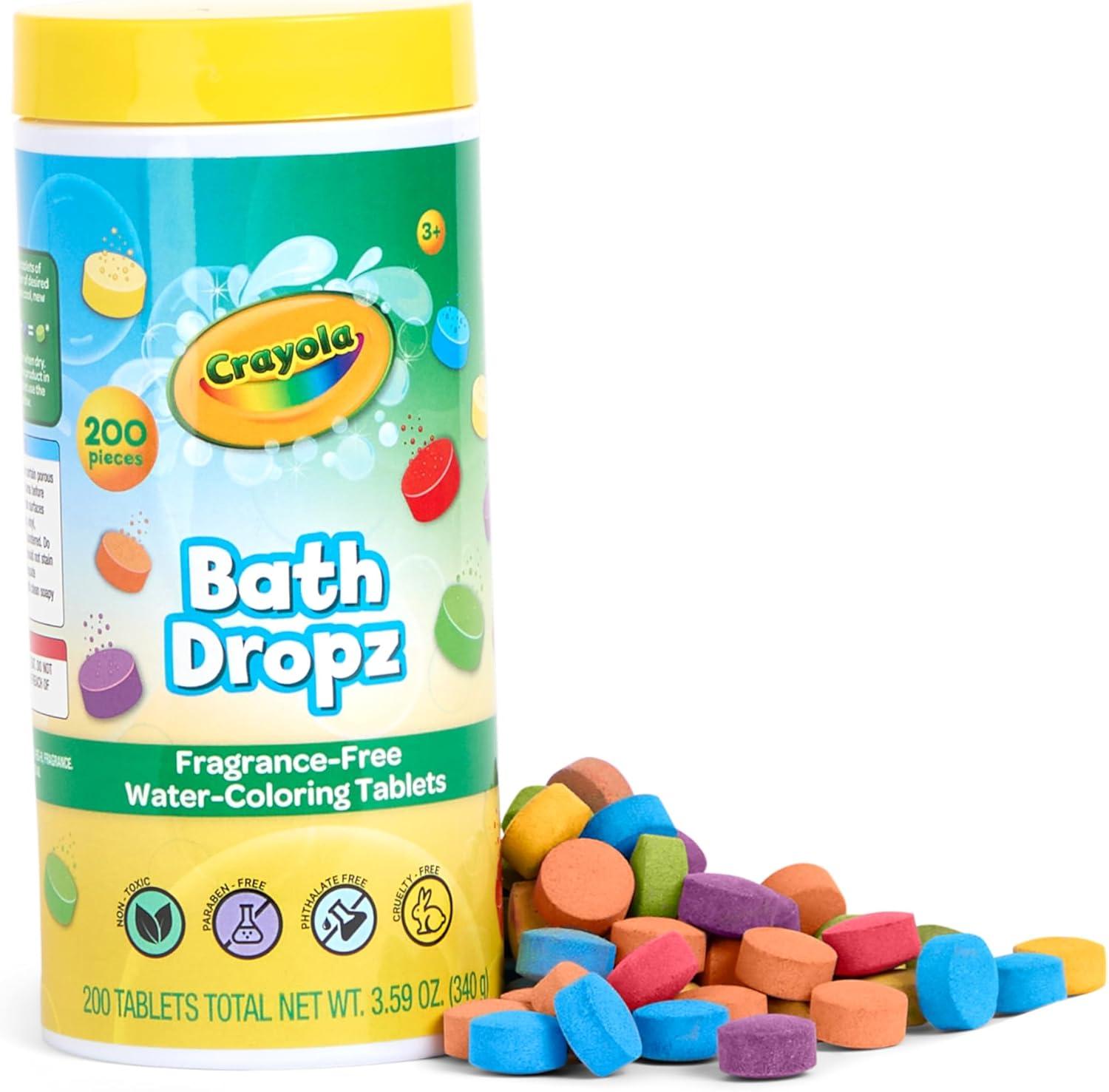 image:imageCrayola Bath Dropz Color Changing Tablets 200 Piece Fizzies Bath Bombs in Assorted Colors Fragrance Free WaterColoring Tablets