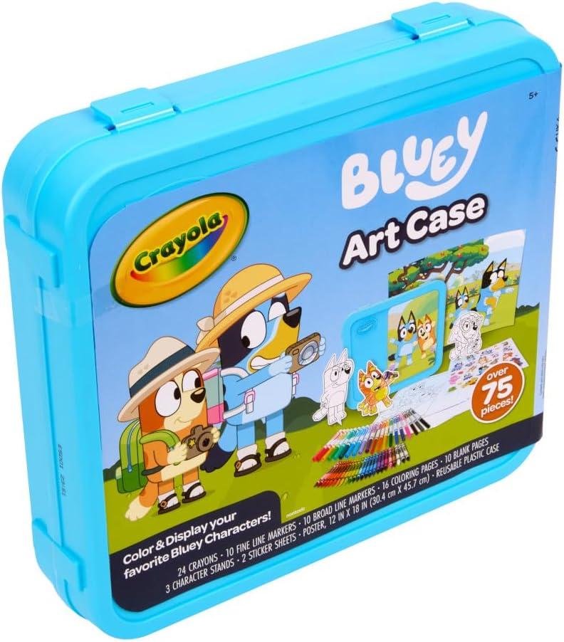 image:imageCrayola Bluey Create amp Color Art Case 75 Pcs Bluey Coloring Pages Stickers amp Markers Kids Art Kit with Storage Case Ages 5Art Case