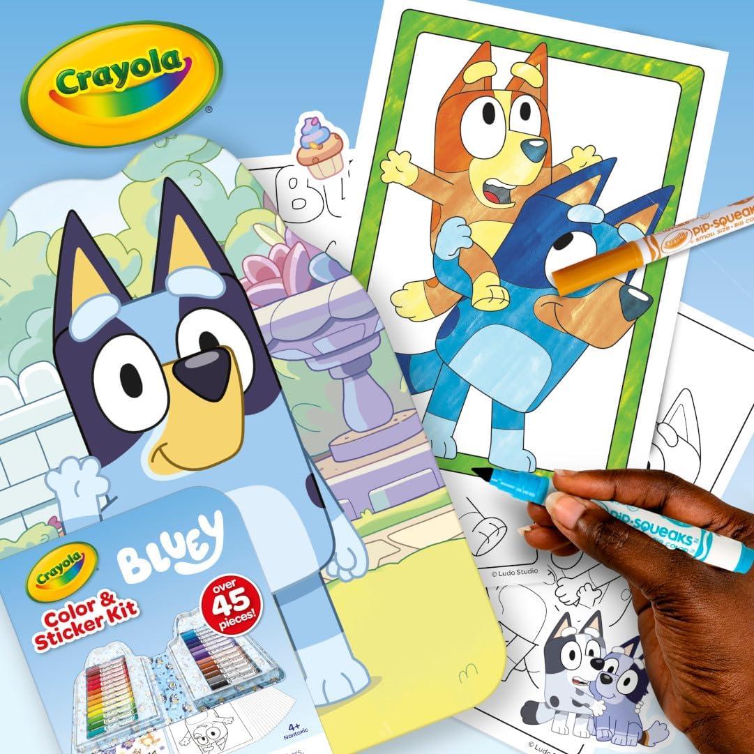 image:imageCrayola Bluey Create amp Color Art Case 75 Pcs Bluey Coloring Pages Stickers amp Markers Kids Art Kit with Storage Case Ages 5Art Kit  Bluey