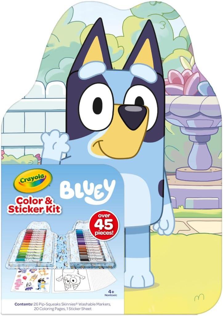 image:imageCrayola Bluey Create amp Color Art Case 75 Pcs Bluey Coloring Pages Stickers amp Markers Kids Art Kit with Storage Case Ages 5Art Kit  Bluey