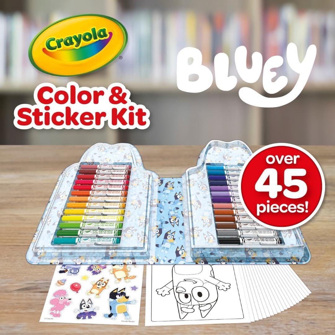 image:imageCrayola Bluey Create amp Color Art Case 75 Pcs Bluey Coloring Pages Stickers amp Markers Kids Art Kit with Storage Case Ages 5Art Kit  Bluey