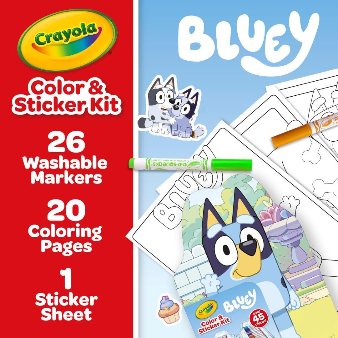 image:imageCrayola Bluey Create amp Color Art Case 75 Pcs Bluey Coloring Pages Stickers amp Markers Kids Art Kit with Storage Case Ages 5Art Kit  Bluey