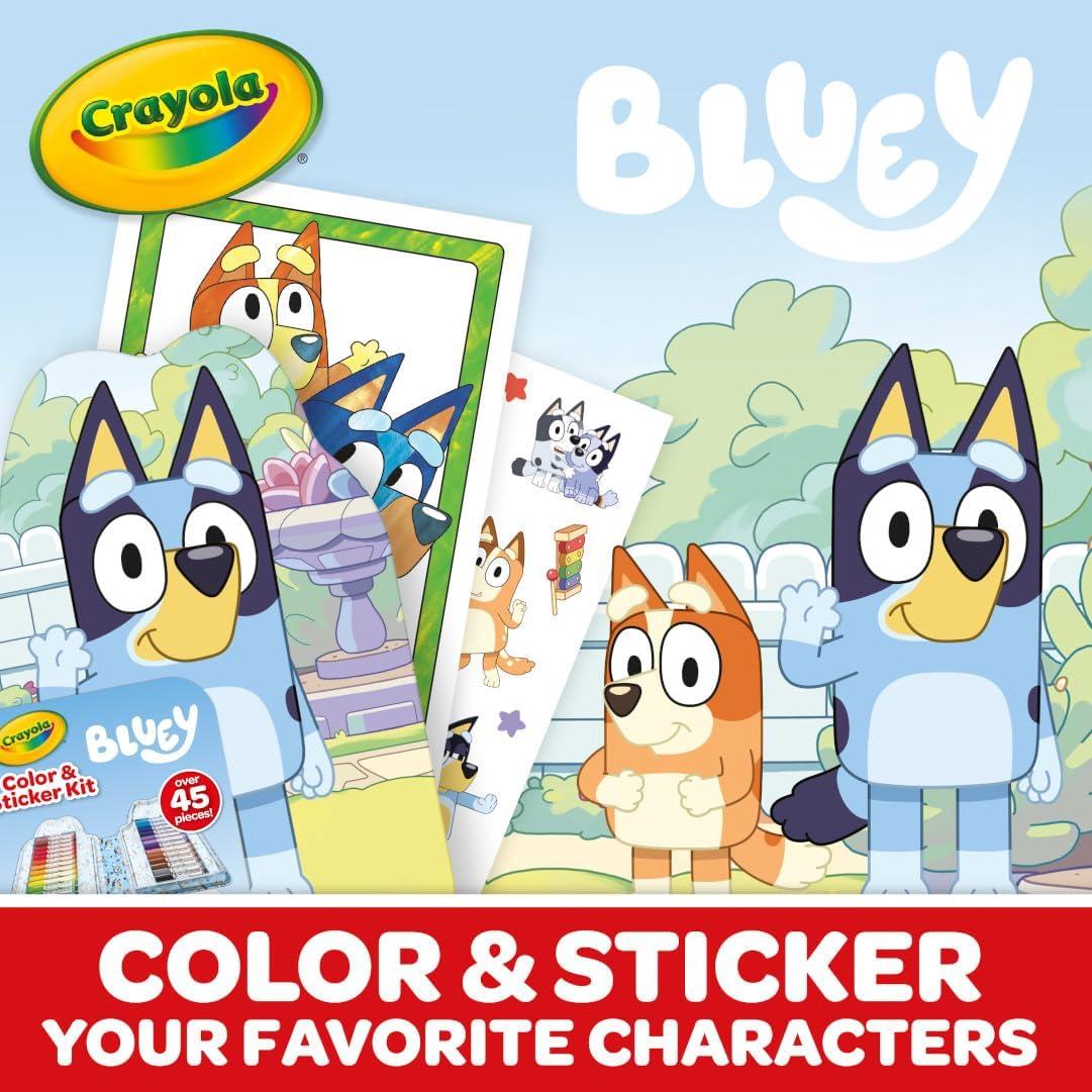 image:imageCrayola Bluey Create amp Color Art Case 75 Pcs Bluey Coloring Pages Stickers amp Markers Kids Art Kit with Storage Case Ages 5Art Kit  Bluey