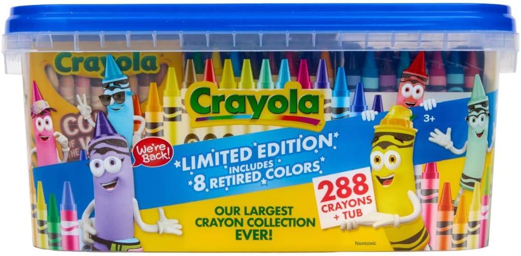 image:imageCrayola Crayon Tub  Limited Edition Colors 288ct Bulk Coloring Crayons for Kids with Storage Tub Classroom amp Art Supplies for Teachers Ages 3Limited Edition