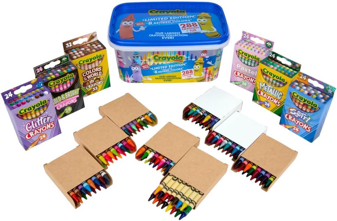 image:imageCrayola Crayon Tub  Limited Edition Colors 288ct Bulk Coloring Crayons for Kids with Storage Tub Classroom amp Art Supplies for Teachers Ages 3Limited Edition