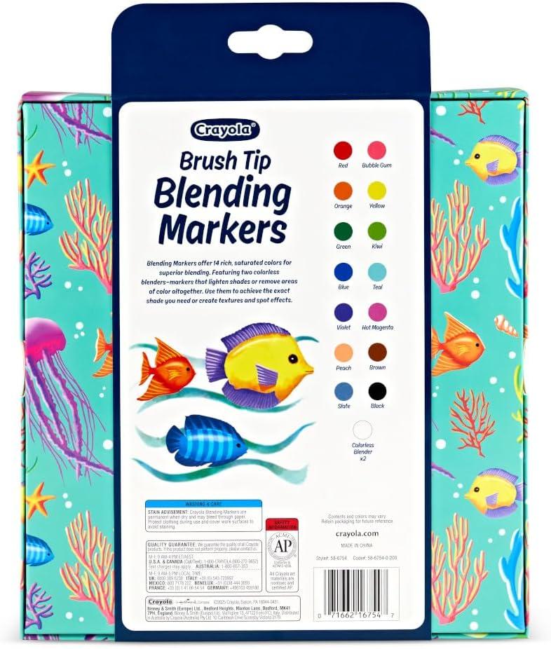 image:imageCrayola Gel Ink Pen Marker Set 14 Matte amp Glitter Pens Gel Pens for Coloring Fine Point Gift for Kids amp Teens Ages 4Blending