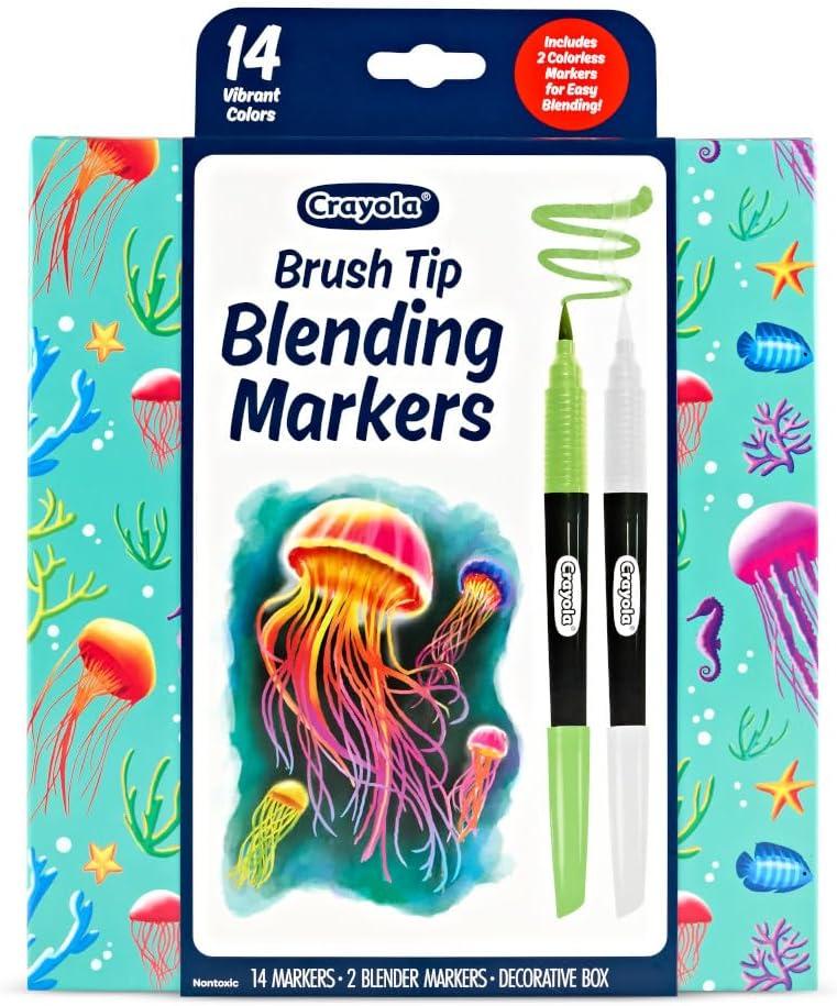 image:imageCrayola Gel Ink Pen Marker Set 14 Matte amp Glitter Pens Gel Pens for Coloring Fine Point Gift for Kids amp Teens Ages 4Blending