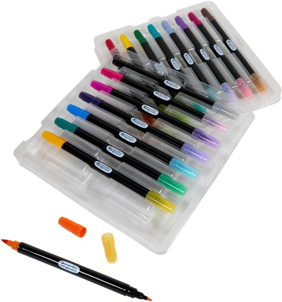 image:imageCrayola Gel Ink Pen Marker Set 14 Matte amp Glitter Pens Gel Pens for Coloring Fine Point Gift for Kids amp Teens Ages 4DualEnded Brush  Detail
