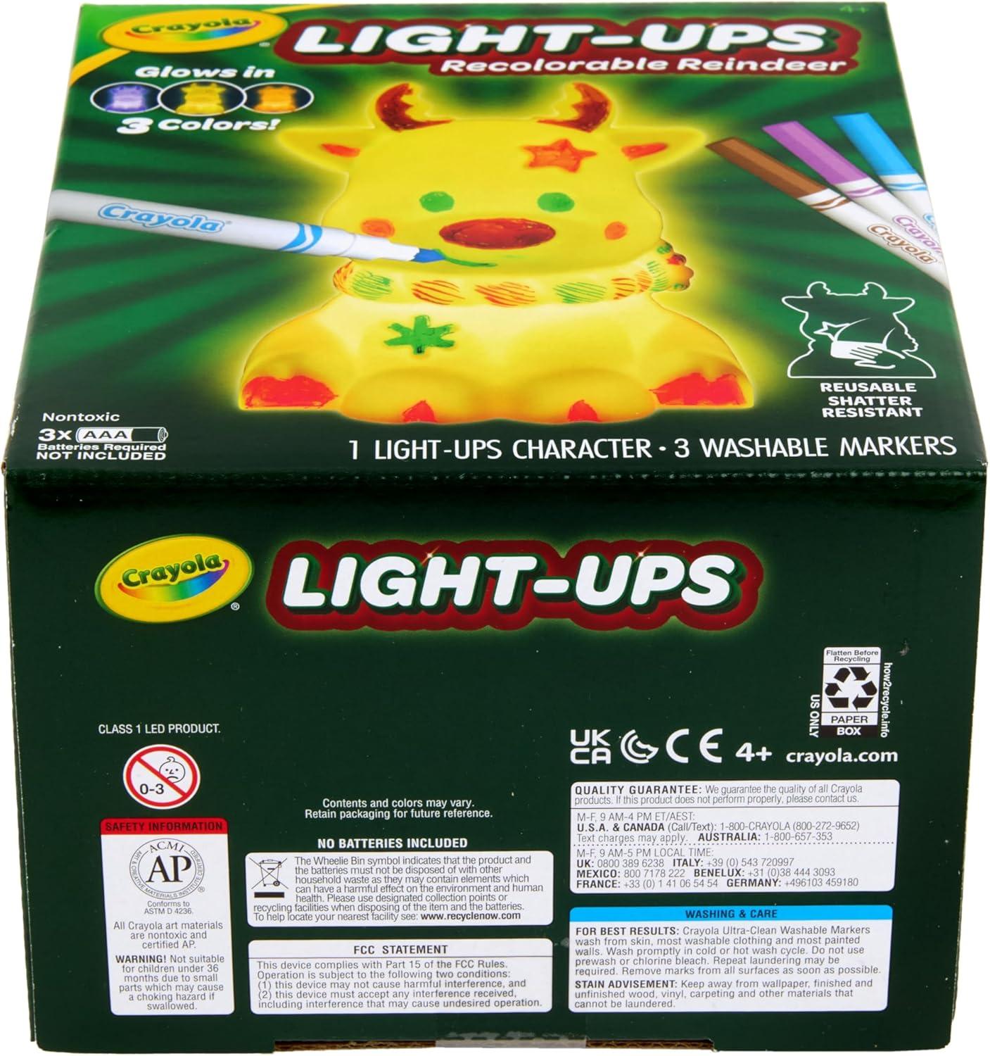 image:imageCrayola Light Ups Reindeer Recolorable Light Up Toy for Kids Reindeer Decor Glow in the Dark Holiday Gift for Kids Ages 4Reindeer