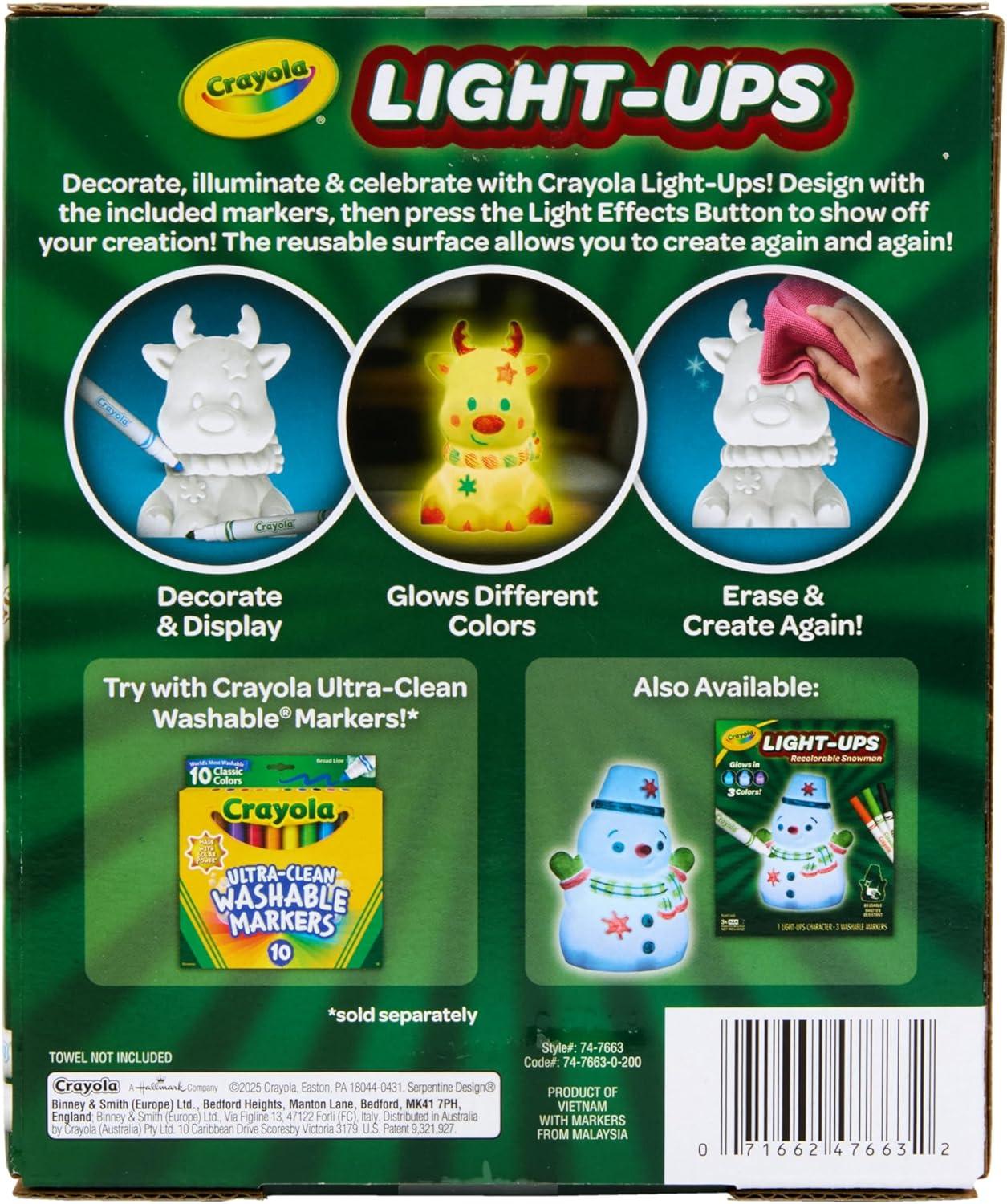 image:imageCrayola Light Ups Reindeer Recolorable Light Up Toy for Kids Reindeer Decor Glow in the Dark Holiday Gift for Kids Ages 4Reindeer