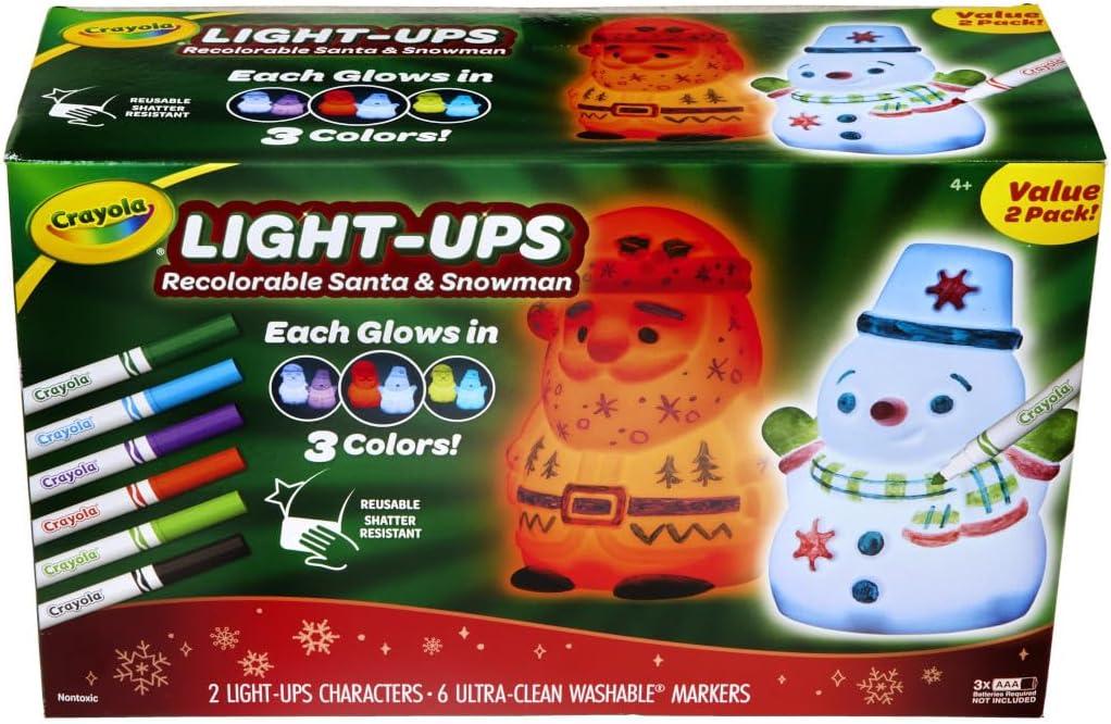 image:imageCrayola Light Ups Reindeer Recolorable Light Up Toy for Kids Reindeer Decor Glow in the Dark Holiday Gift for Kids Ages 4SantaSnowman