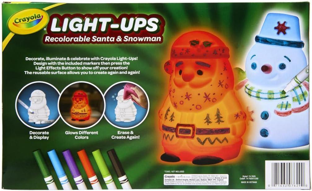image:imageCrayola Light Ups Reindeer Recolorable Light Up Toy for Kids Reindeer Decor Glow in the Dark Holiday Gift for Kids Ages 4SantaSnowman