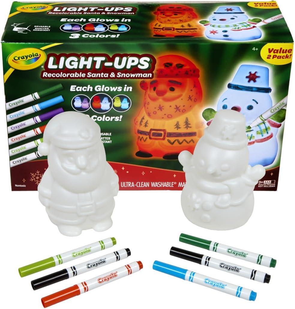 image:imageCrayola Light Ups Reindeer Recolorable Light Up Toy for Kids Reindeer Decor Glow in the Dark Holiday Gift for Kids Ages 4SantaSnowman