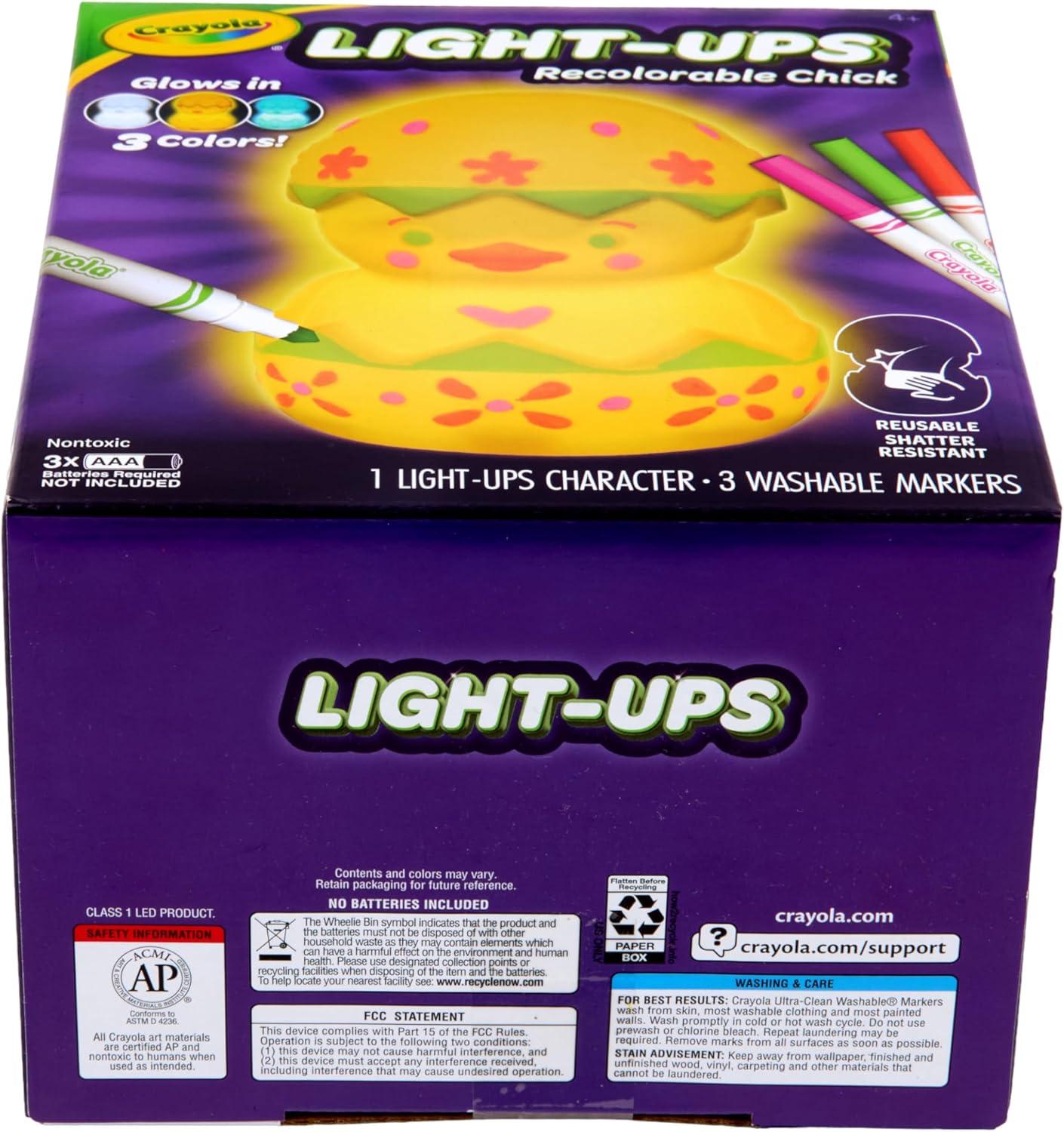 image:imageCrayola LightUps  Chick Recolorable Light Up Chicken Easter Craft Decoration Easter Egg Toy for Kids Basket Stuffer for Kids Ages 4Chick