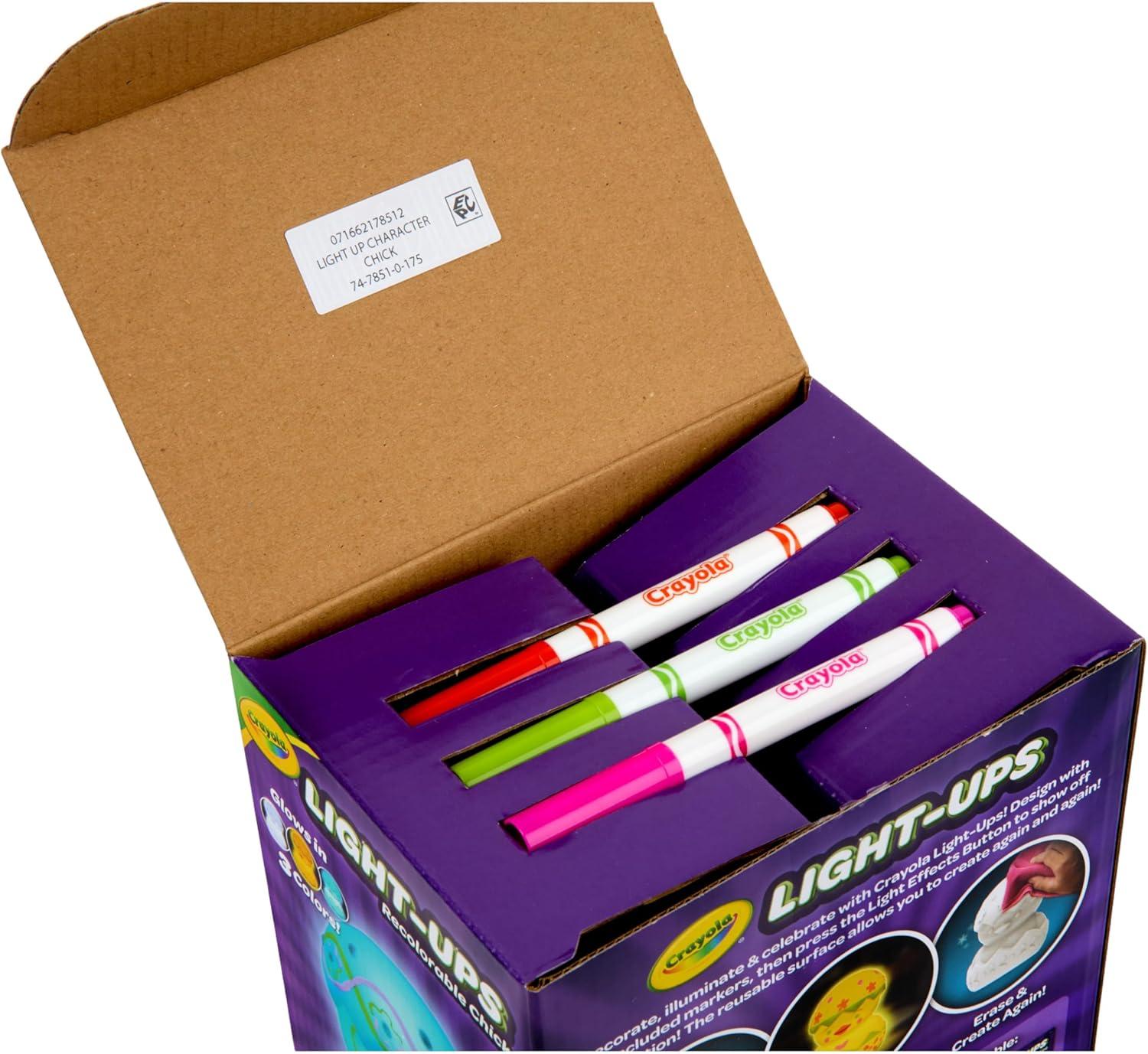 image:imageCrayola LightUps  Chick Recolorable Light Up Chicken Easter Craft Decoration Easter Egg Toy for Kids Basket Stuffer for Kids Ages 4Chick