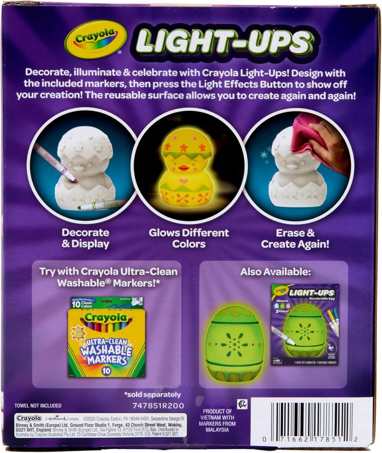 image:imageCrayola LightUps  Chick Recolorable Light Up Chicken Easter Craft Decoration Easter Egg Toy for Kids Basket Stuffer for Kids Ages 4Chick