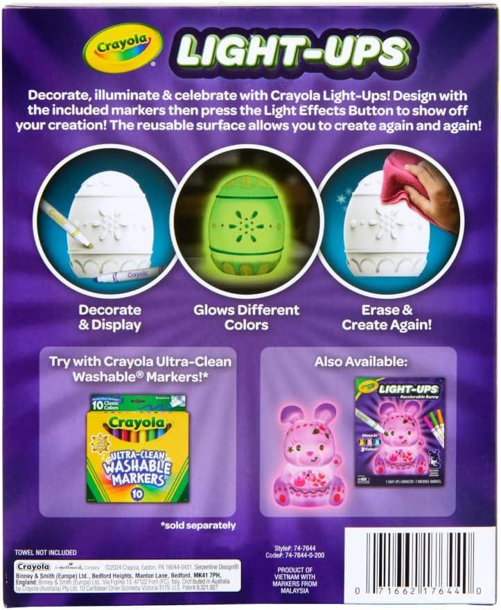 image:imageCrayola LightUps  Chick Recolorable Light Up Chicken Easter Craft Decoration Easter Egg Toy for Kids Basket Stuffer for Kids Ages 4Egg
