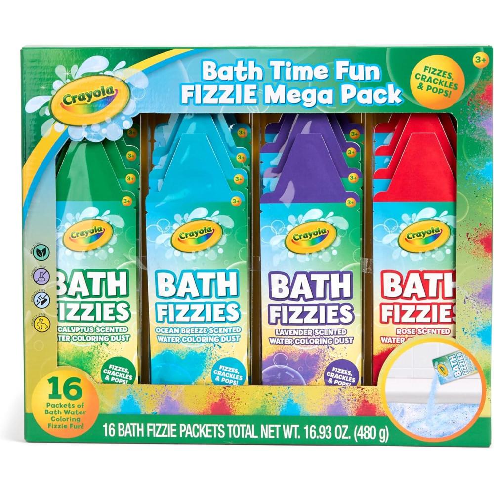 image:imageCrayola Bath Fizzies 16 Deluxe Pack Refreshing Scented Colorful Bath Fizzers for Boys Girls amp Tweens 16 Total Fizzies in 4 Assorted Scents amp Colors