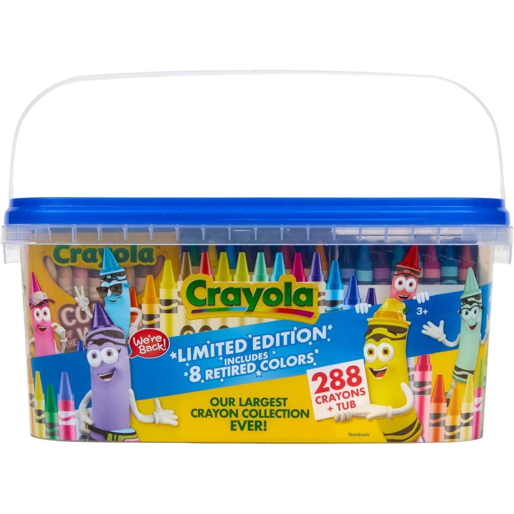 image:imageCrayola Crayon Tub  Limited Edition Colors 288ct Bulk Coloring Crayons for Kids with Storage Tub Classroom amp Art Supplies for Teachers Ages 3Limited Edition