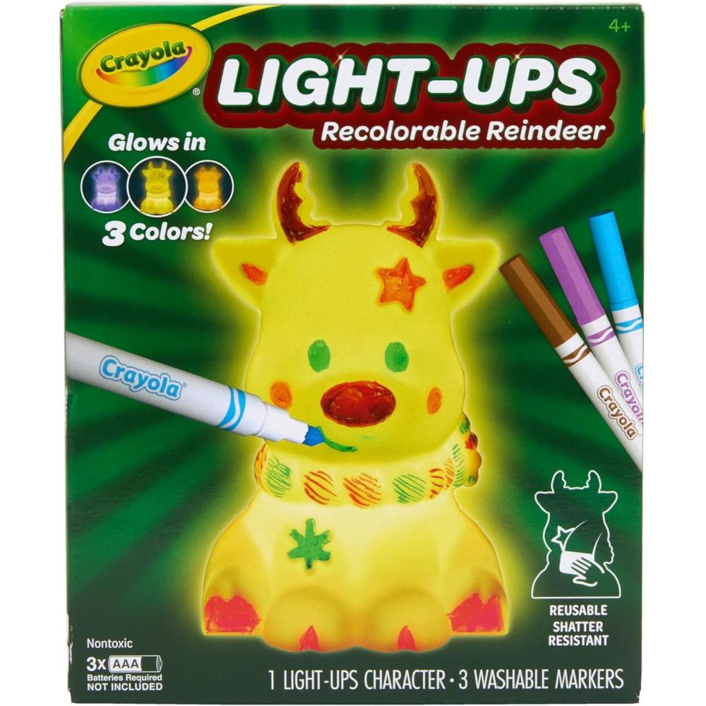 image:imageCrayola Light Ups Reindeer Recolorable Light Up Toy for Kids Reindeer Decor Glow in the Dark Holiday Gift for Kids Ages 4Reindeer