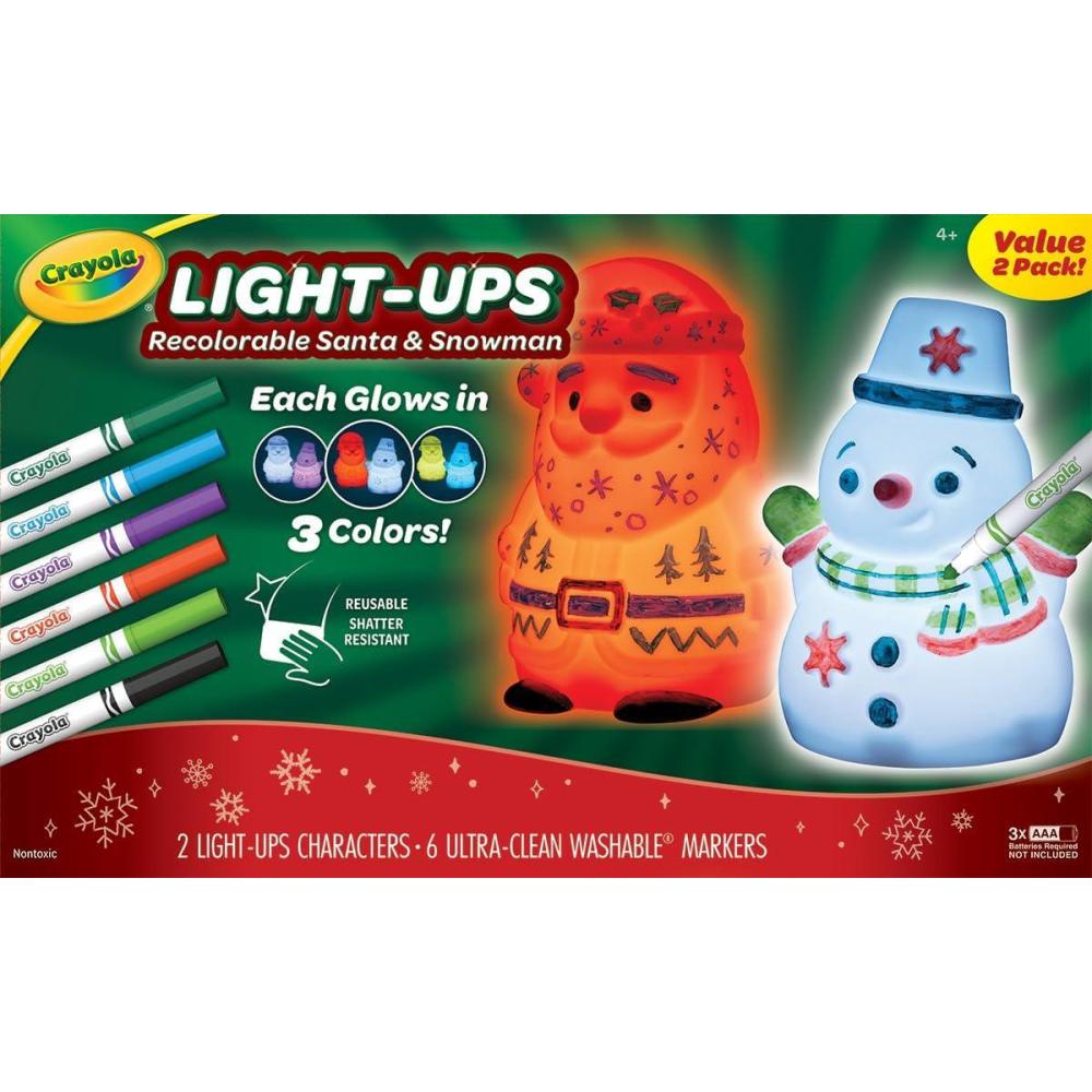 image:imageCrayola Light Ups Reindeer Recolorable Light Up Toy for Kids Reindeer Decor Glow in the Dark Holiday Gift for Kids Ages 4SantaSnowman