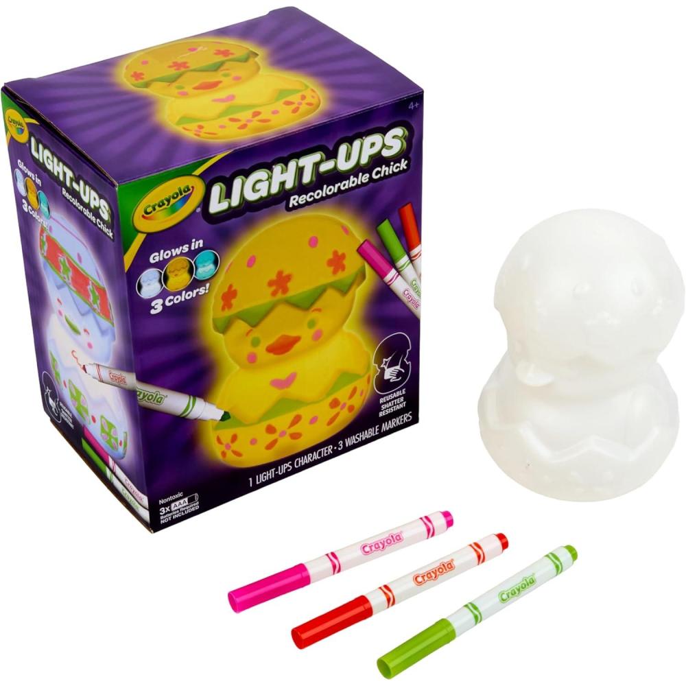 image:imageCrayola LightUps  Chick Recolorable Light Up Chicken Easter Craft Decoration Easter Egg Toy for Kids Basket Stuffer for Kids Ages 4Chick